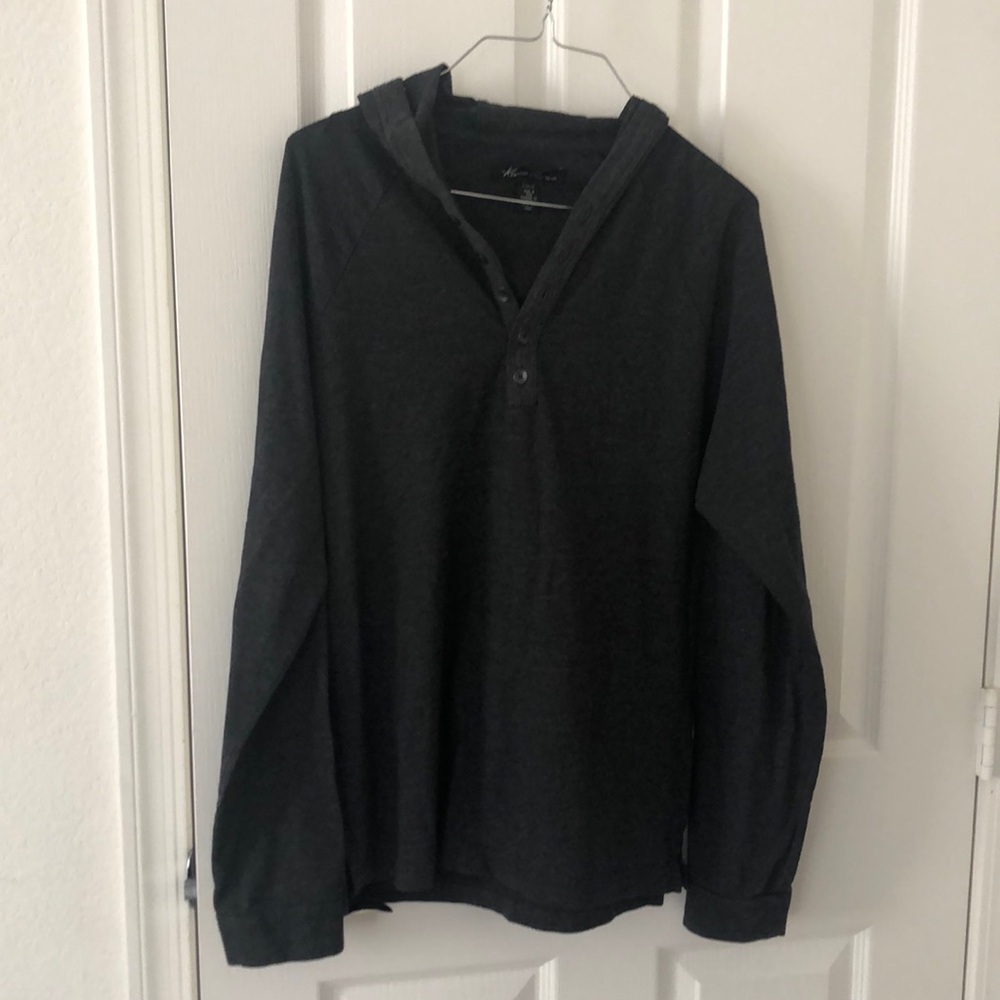 Kenneth Cole Dark Grey Long Sleeve Lightweight Hoodie L